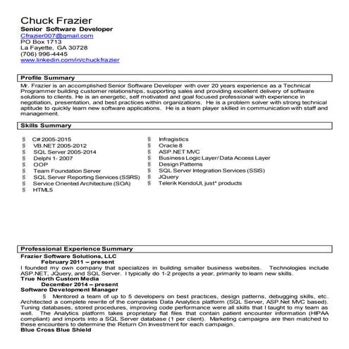 Detailed Resume