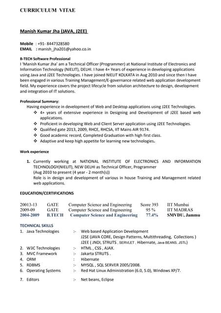 manish_CV _NIELIT_HCL