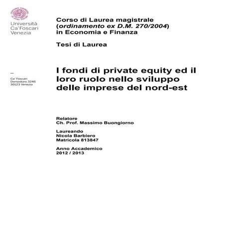I fondi di private equity