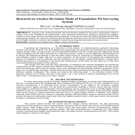 Research on wireless Deviation Mode of Foundation Pit Surveying System