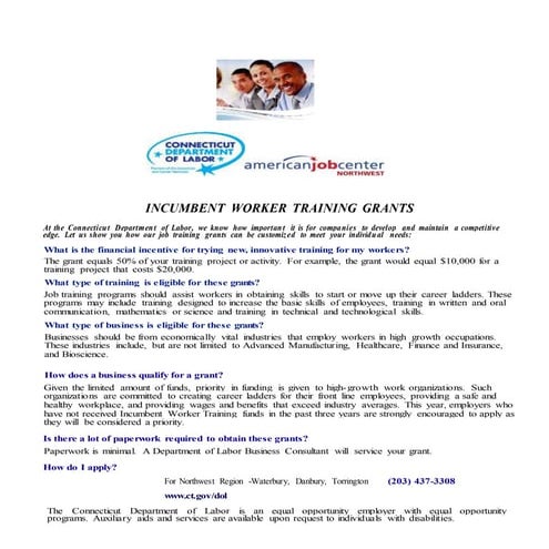 INCUMBENT WORKER TRAINING GRANTS