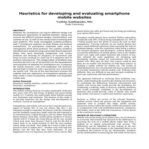 Heuristics for developing and evaluating smartphone mobile websites(paper) - ...