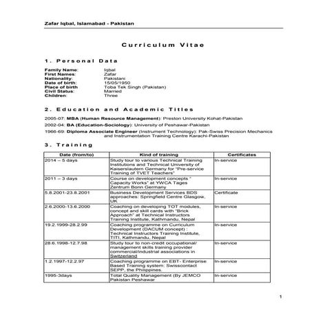 Zafar Iqbal CV_19.2.16-LinkedIn | PDF