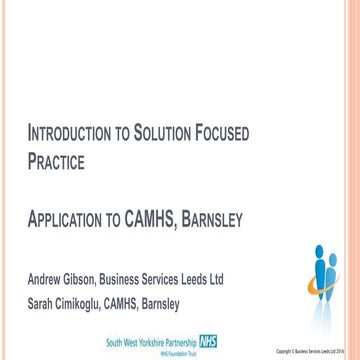 Lifelong Learning Centre - Intro to Solution Focused Practice