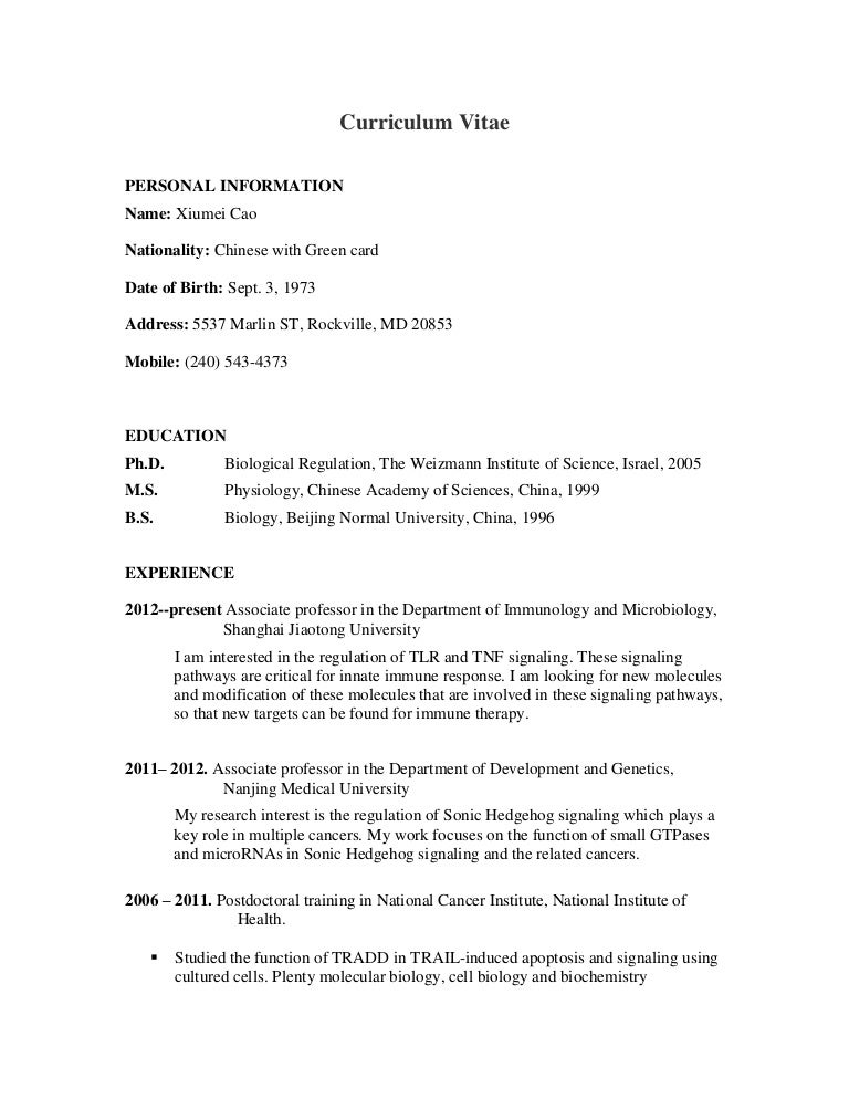 veterinary receptionist sample resume xiumei cao u0027s cv2015 veterinary receptionist sample resume xiumei cao u0027s cv2015