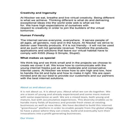 About us and about you