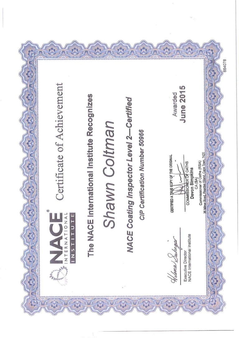 NACE Coating Inspector Level 2 Certificate