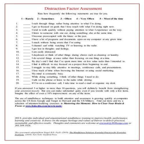 Distraction Factor Assessment