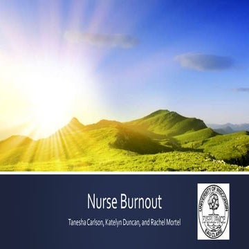 Nurse Burnout Acute Care Capstone Presentation