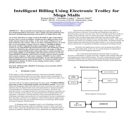 Intelligent Billing Using Electronic Trolley for Mega Malls Paper