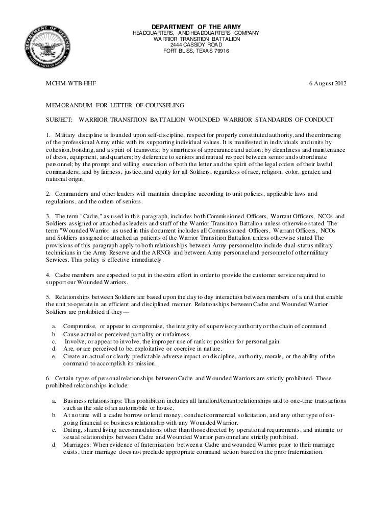 Air Force Letter of Counseling Examples: Professional Templates & Best ...