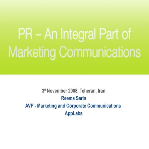 PR_AnintegralpartofMarcomm_Iran_First draft