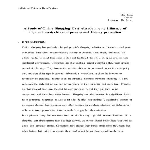 Individual Primary Data Project