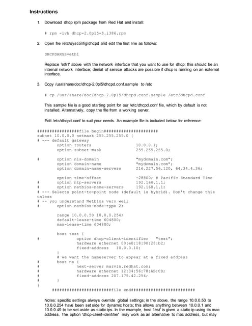 Dhcp in linux
