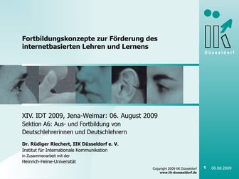 Fortbildungskonzepte zur Förderung des internetbasierten Lehren und Lernens