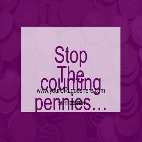 A6 postcard-purple pennies