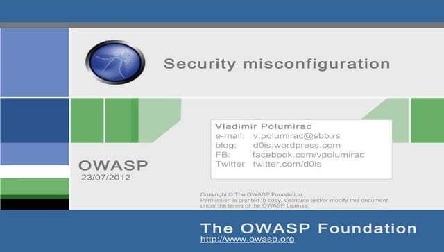 OWASP Serbia - A6 security misconfiguration