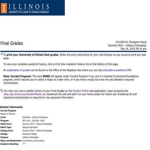 The undergraduate transcript | PDF
