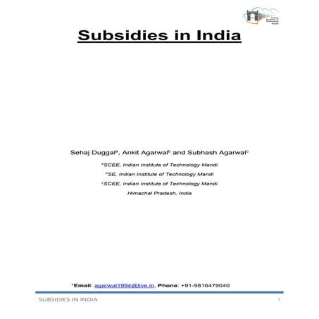 Subsidies in India