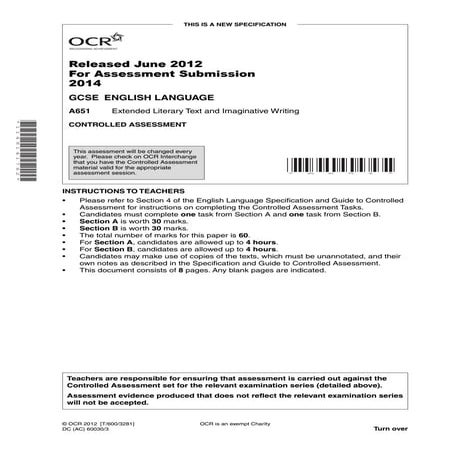 A651++2014+controlled+assessement