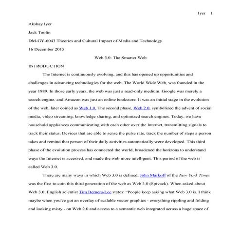 Web 3.0 - Media Theory