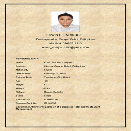 EDWIN B enriquez cv | PDF