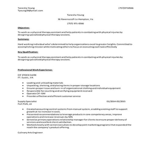 Tanesha Young Resume