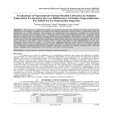 Evaluation of Specialized Virtual Health Libraries in Scholar Education Evalu...