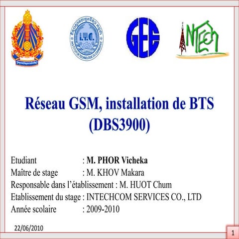 Réseau GSM, installation de BTS (DBS3900)