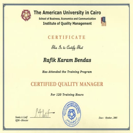 Certified Quality Manager | PPT