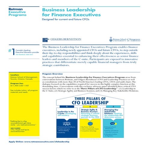 Rotman - CFO Program | PDF