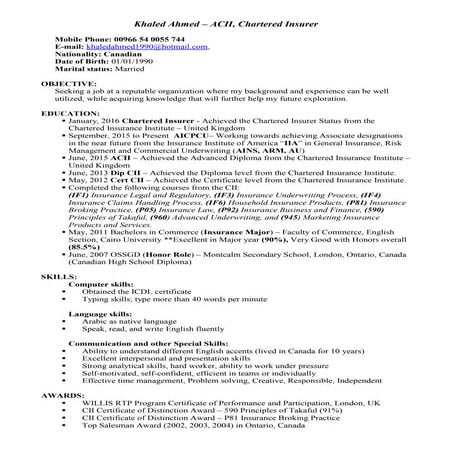 Khaled Ahmed CV 2016 PDF