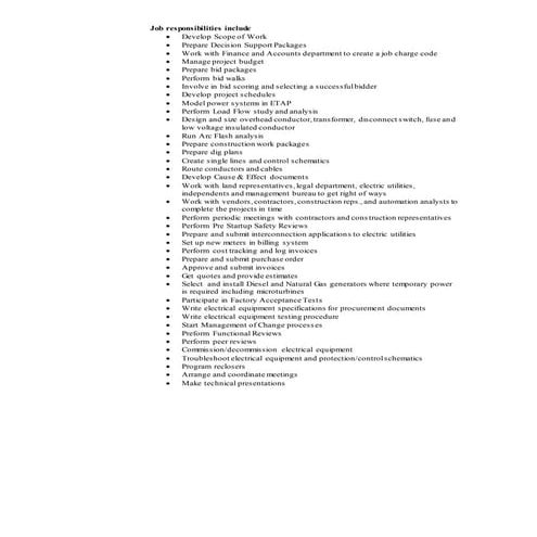 Job Responsibilities