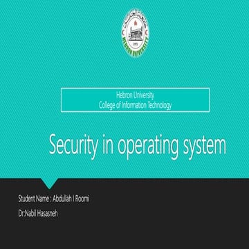 Security in Windows operating system | PPTX