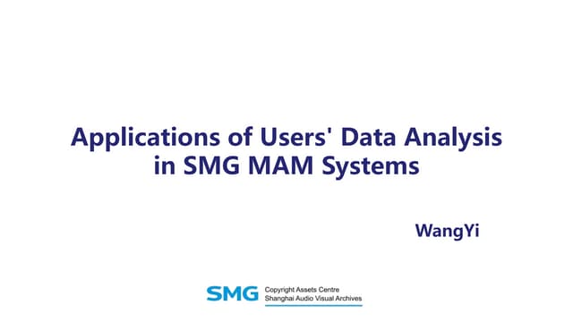 applications of users' data analysis in smg mam