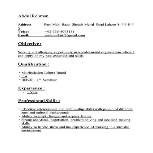 ASAD ULLAH CV | DOCX