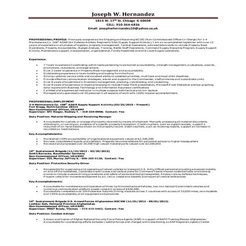 Resume Hernandez, Joseph W.