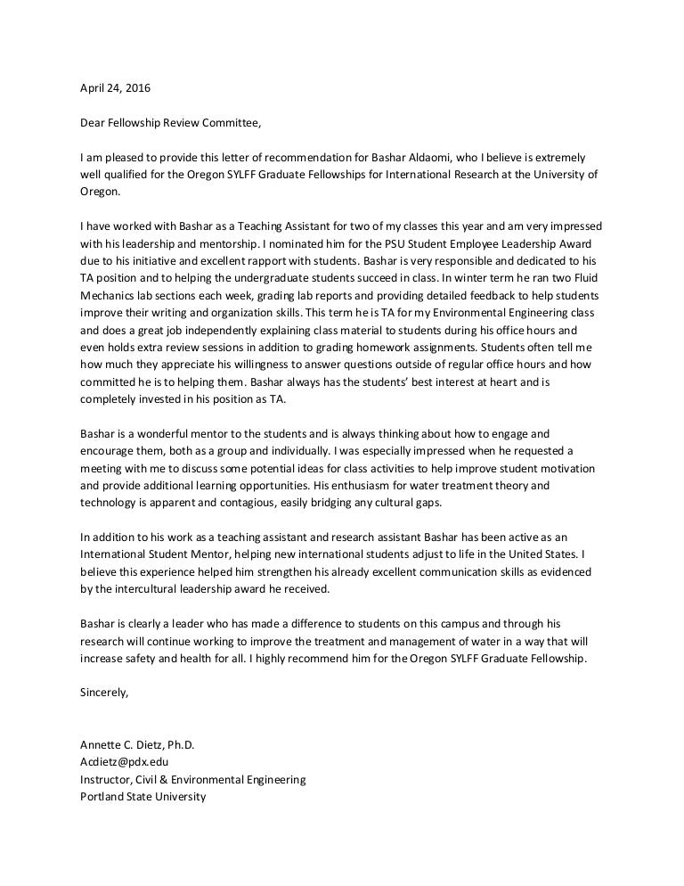 dr deitzs recommendation letter university of oregon letter of recommendation