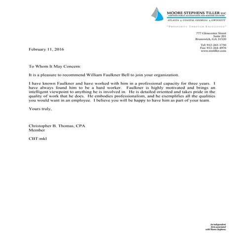 Bridges Rec. Letter | PDF