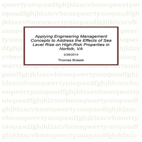 Applying Engineering Management Concepts to Sea Level Rise