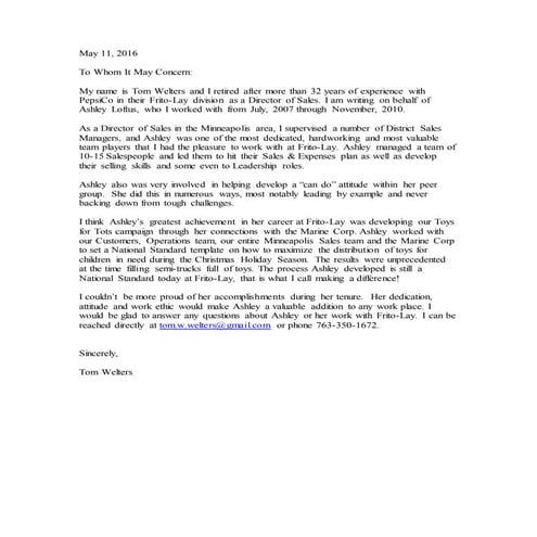 Letter of Recommendation | PDF