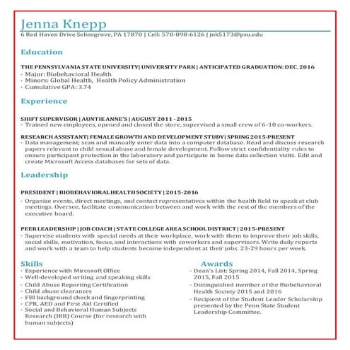 Knepp RESUME