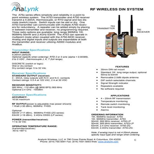 RF Wireless DIN System