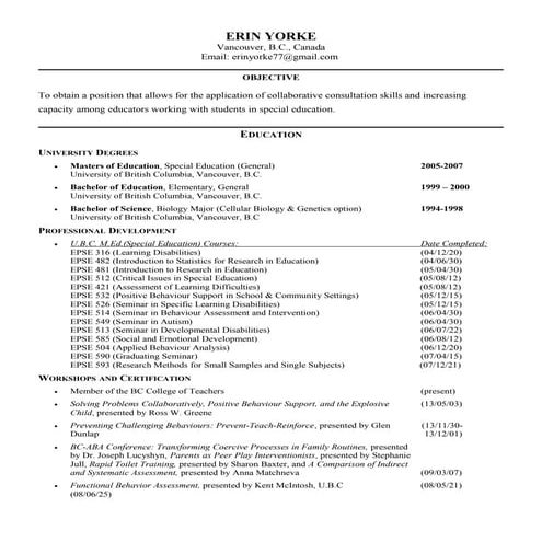 Resume for Erin Yorke for Linked In