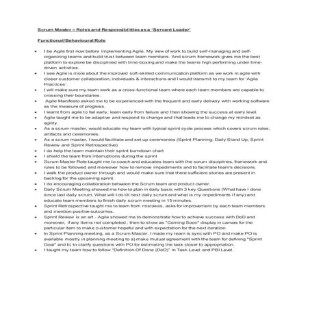 Scrum Master Roles and Responsibilities