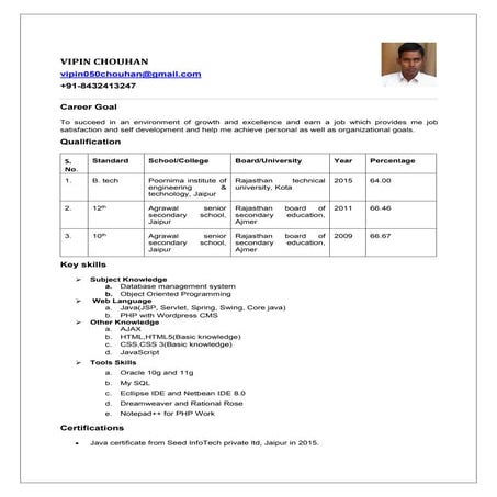 VIPIN CHOUHAN - Java profile