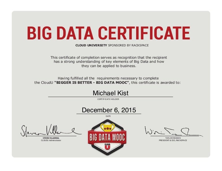 Big Data Certificate