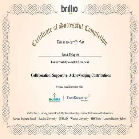 Collaboration Acknowledging Contributions | PDF