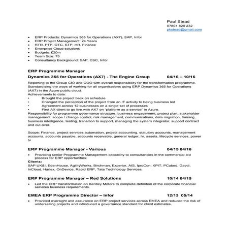 Paul Stead AX7 Programme Manager 4.4