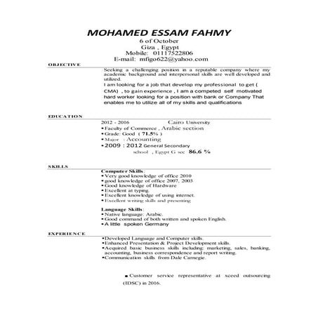 mohamed essam cv